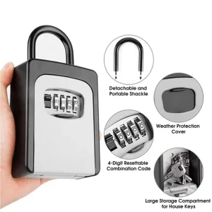 RF Mando Key Keeper Combination Lock Wall Mounted Waterproof 4 Digits