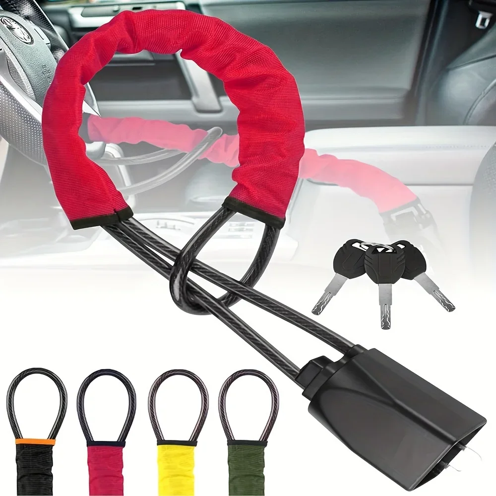 RF Mando Car Steering Wheel Lock Anti-theft Steel Cable Security Devi - Image 7