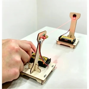 RF Mando Handmade Laser Infrared Alarm Wood Craft Fidget Gadget Physi