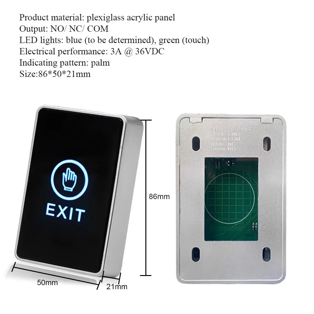 RF Mando Access Button Door Exit Push Switch Touch Release Gate Opene - Image 2