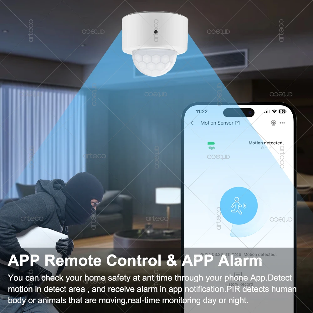 RF Mando Ewelink Zigbee 3.0 Mini PIR Motion Sensor Human Motion Infra - Image 2