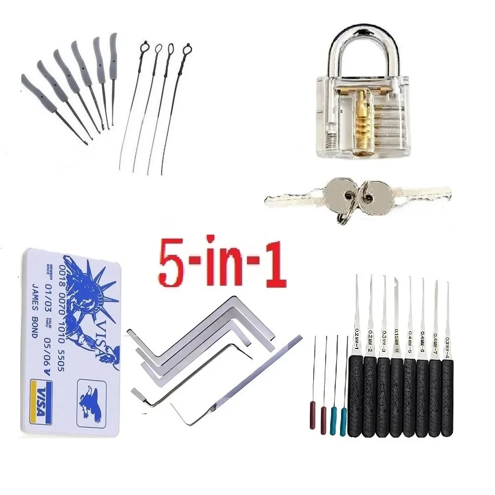RF Mando 5 in 1 Locksmith Supplies Hand Tools Lock Pick Set Row Tensi - Image 2