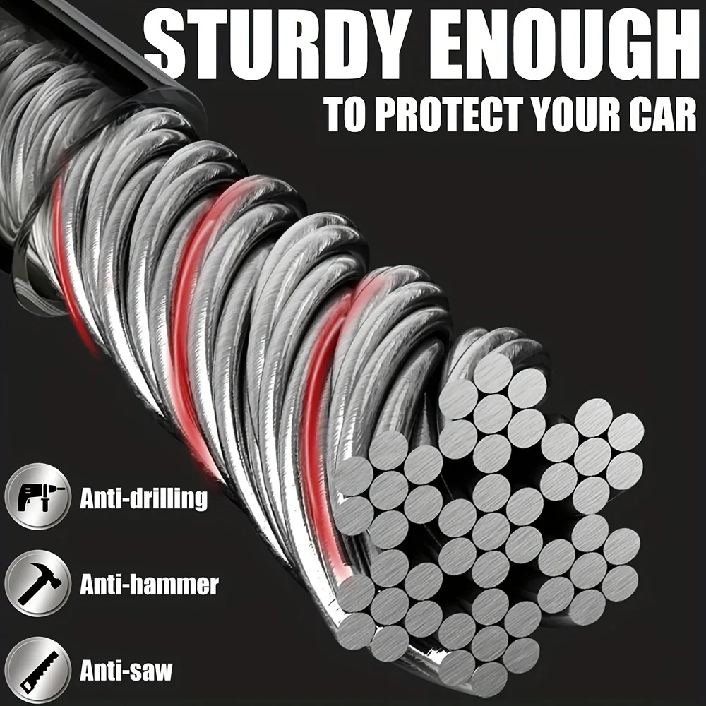 RF Mando Car Steering Wheel Lock Anti-theft Steel Cable Security Devi - Image 6