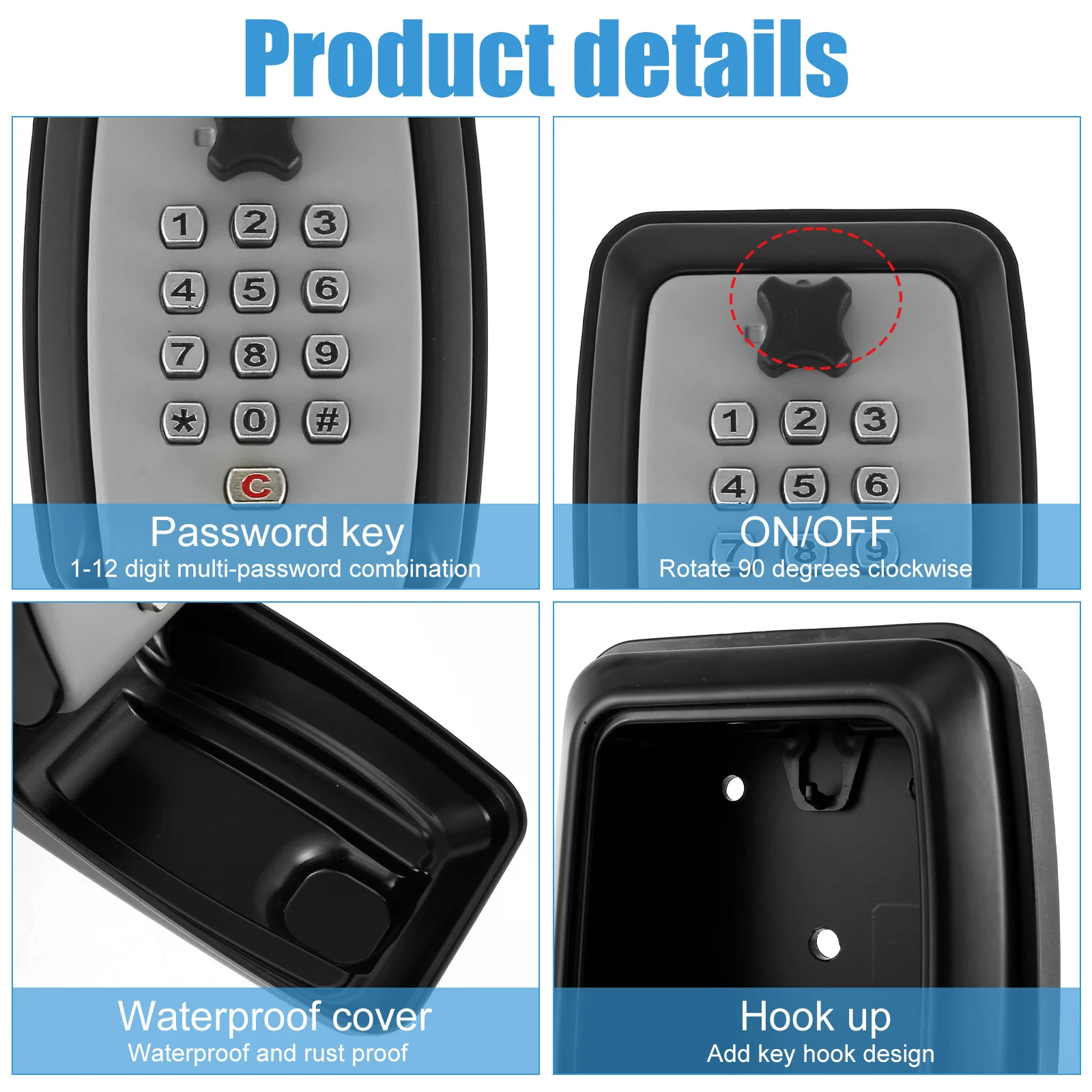 RF Mando Key Lock Box Wall-Mount Secret Code Security Key Safe Secret - Image 4