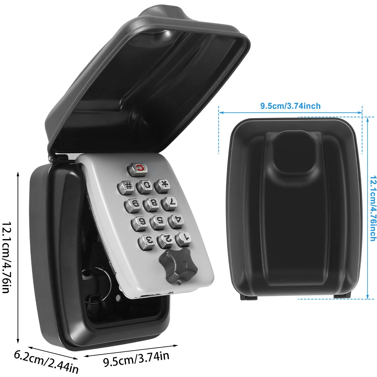 RF Mando Key Lock Box Wall-Mount Secret Code Security Key Safe Secret - Image 3