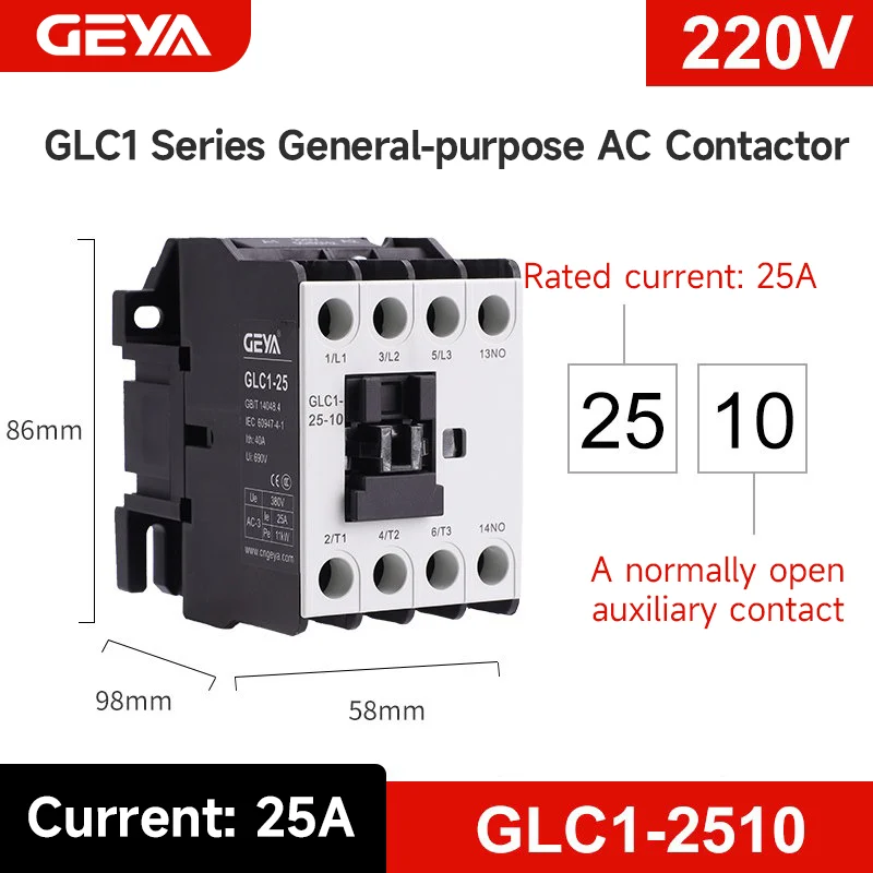 RF Mando GEYA Three-Phase AC Contactor from 9A to 95A 220V High - Image 10