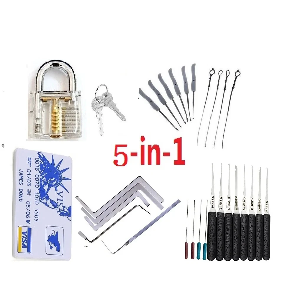 RF Mando 5 in 1 Locksmith Supplies Hand Tools Lock Pick Set Row Tensi