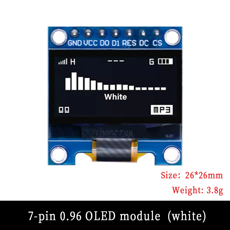 RF Mando 4pin/7pin 0.96' White/Blue/Yellow Blue 0.96 Inch OLED 128X64 - Image 10