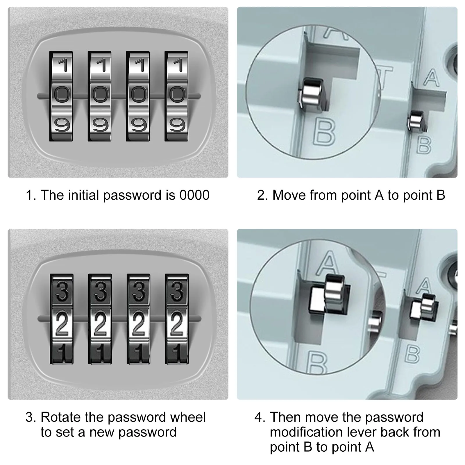 RF Mando Metal Key Lock Box Wall Mounted Key Keeper Combination Outdo - Image 3