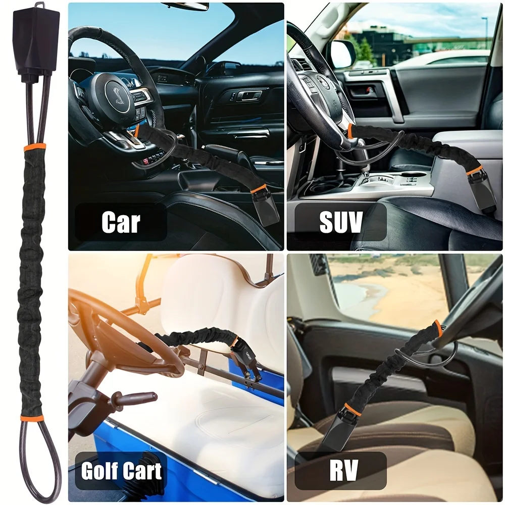 RF Mando Car Steering Wheel Lock Anti-theft Steel Cable Security Devi - Image 3