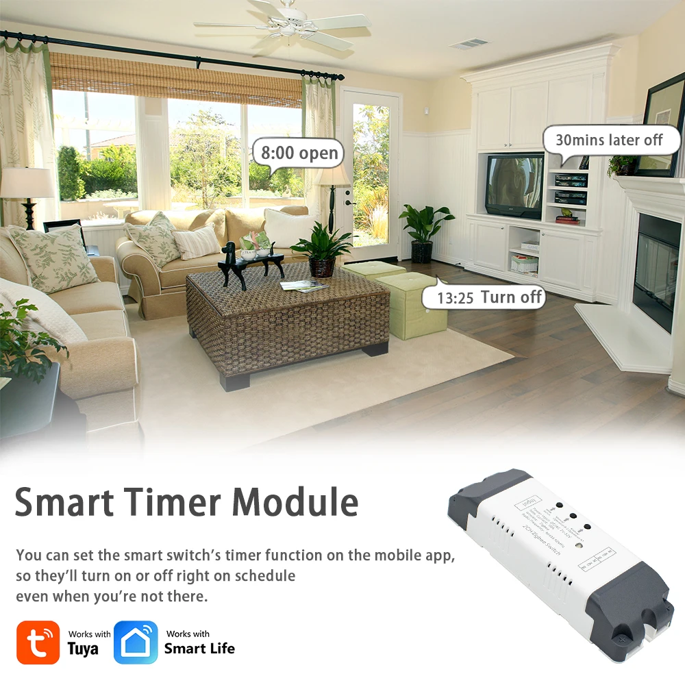 RF Mando 2-Channel Zigbee Tuya Smart Switch Relay Module DC 12V 24V 220V - Image 3
