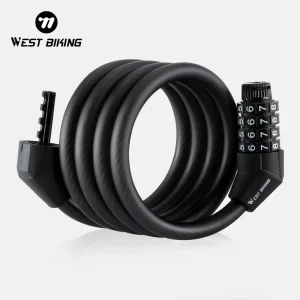 RF Mando WEST BIKING Bicycle Lock 4 Digit Code 120cm Portable Anti-th