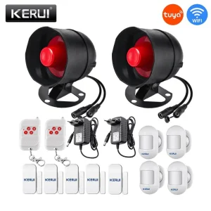 RF Mando KERUI Tuya WIFI Siren Alarm System Installation Simple Infra