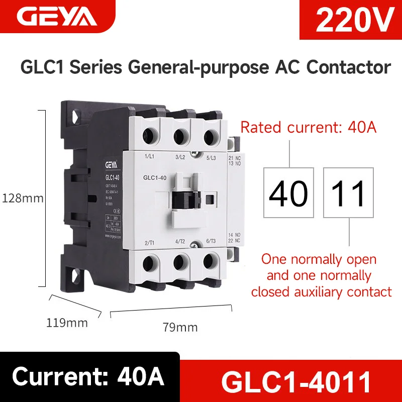 RF Mando GEYA Three-Phase AC Contactor from 9A to 95A 220V High - Image 12