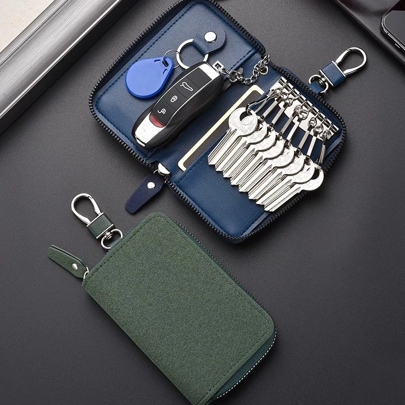 RF Mando New Leather Keychain Men Women Key Holder Organizer Pouch La - Image 2