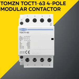 RF Mando TOMZN TOCT1 4P 63A DIN Rail Contactor – 400V AC, Coil: AC/DC