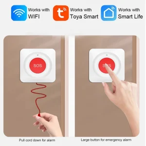RF Mando Tuya WiFi SOS Wireless Emergency Security Alarm Button Panic