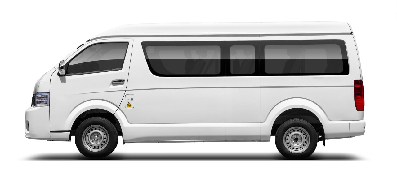 Sea Lion bus exterior side close-up white