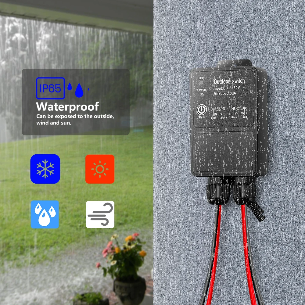 433MHz High Power Switch IP65 WaterProof RF Wireless Remote Control Switch Transmit 1000M DC 12V 24V 36V for Water Pump Lamp Fan - Image 6