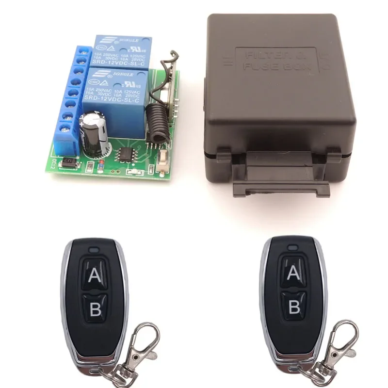 433MHz Universal Wireless Remote Control DC 12V 2CH RF Relay Receiver and Transmitter for Universal Garage Door and Gate Control - Image 10