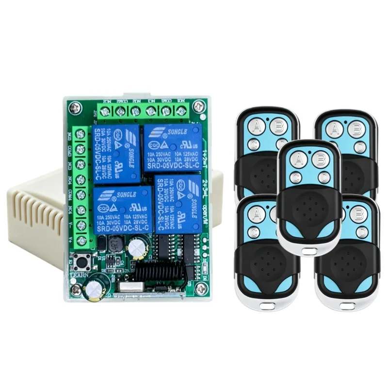 433Mhz Universal Wireless Remote Control Switch DC12V 4CH Relay Receiver Module and 4-Channel RF 433 Mhz Transmitter For Light/ - Image 17