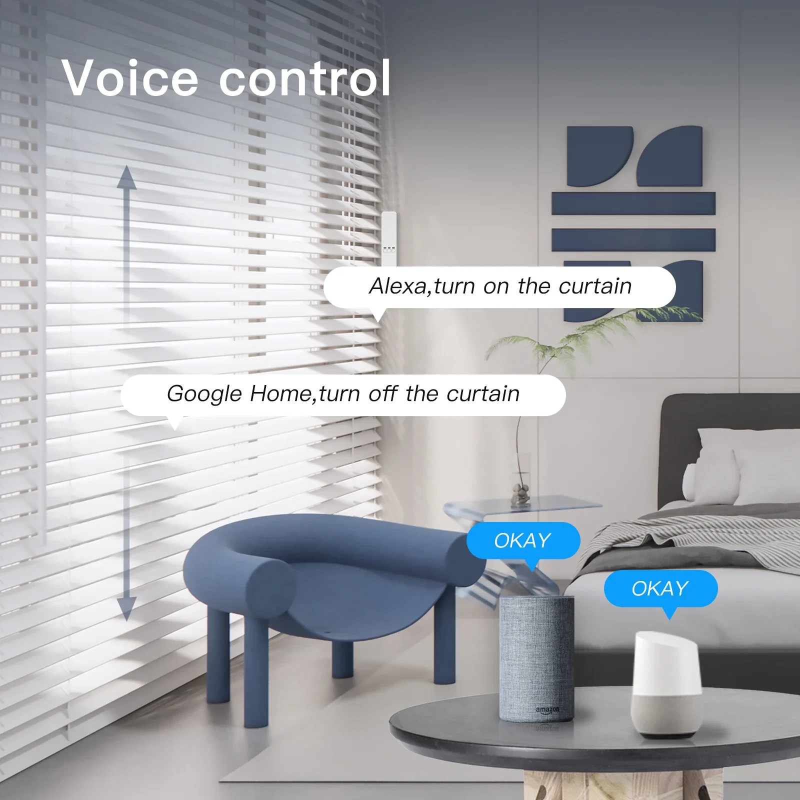MOES Tuya chain roller blind motor kit with WiFi app control and RF remote, UK market