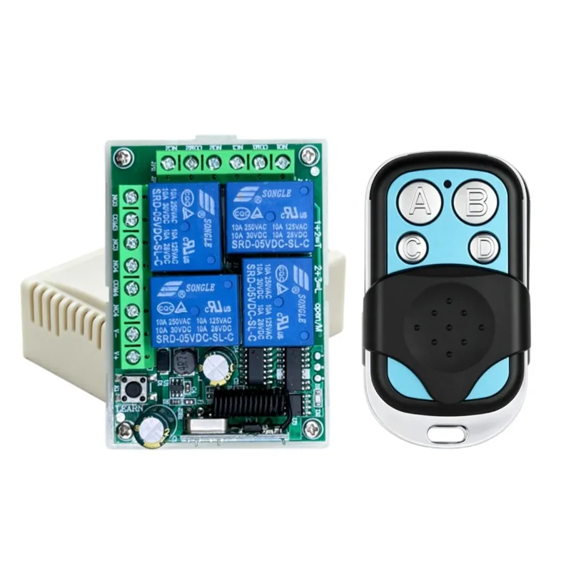 433Mhz Universal Wireless Remote Control Switch DC12V 4CH Relay Receiver Module and 4-Channel RF 433 Mhz Transmitter For Light/ - Image 9