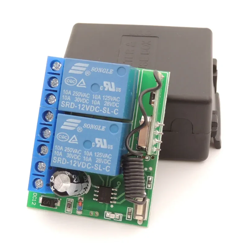 433MHz Universal Wireless Remote Control DC 12V 2CH RF Relay Receiver and Transmitter for Universal Garage Door and Gate Control - Image 7