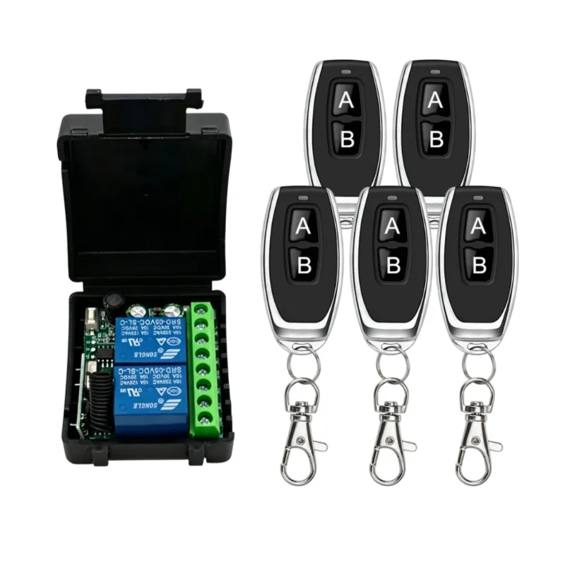 AC 220V RF433 Remote Control Switch Relay 2 Channels Multifunction Receiver Module Garage Curtain Motor Light Control - Image 9