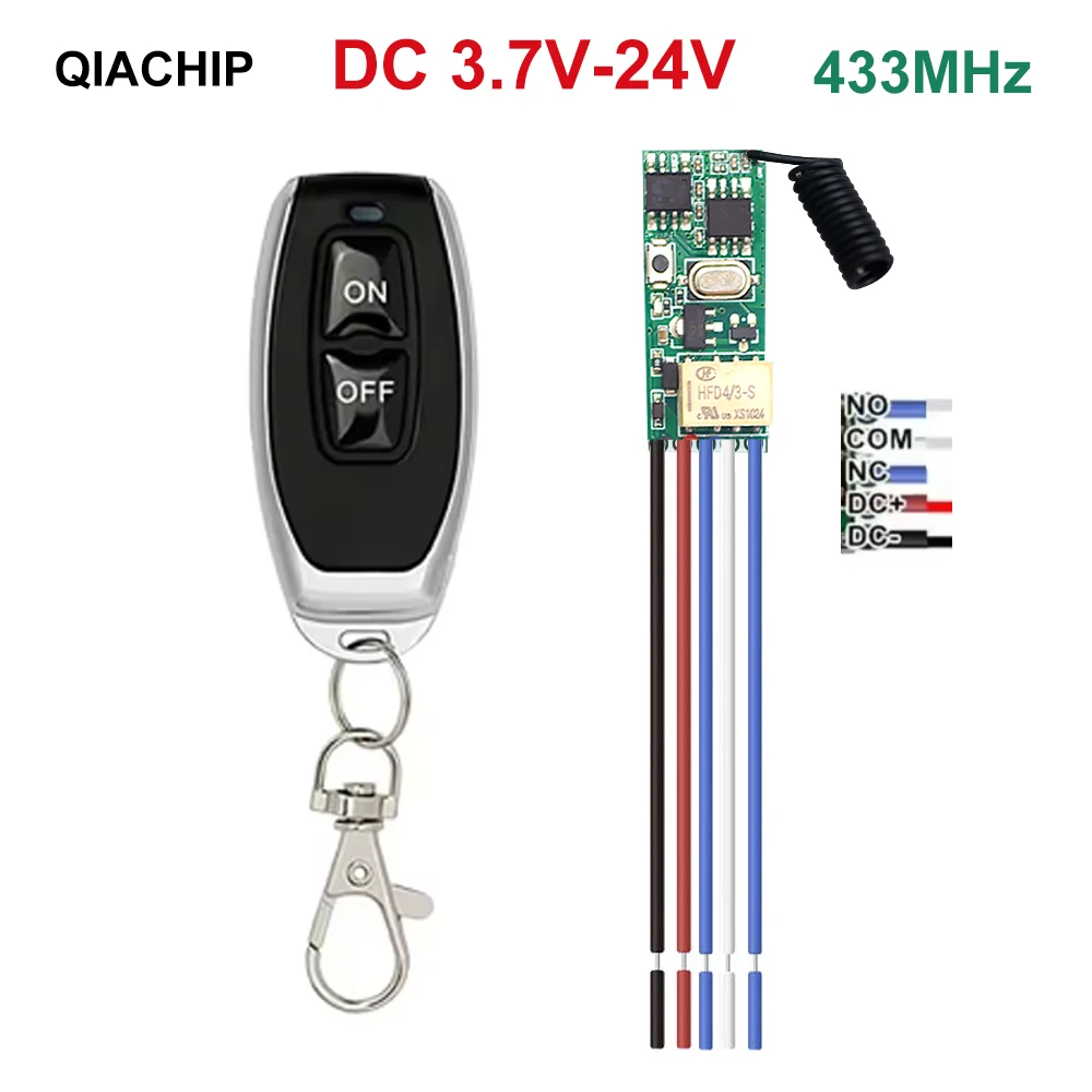 433MHz Dry Contact Wireless Remote Control Switch 1 CH RF Relay Receiver LED Light Controller DIY Kit DC 5V 12V 24V 433.92MHz