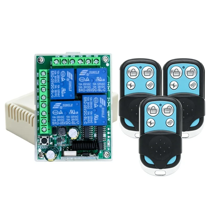 433Mhz Universal Wireless Remote Control Switch DC12V 4CH Relay Receiver Module and 4-Channel RF 433 Mhz Transmitter For Light/ - Image 16