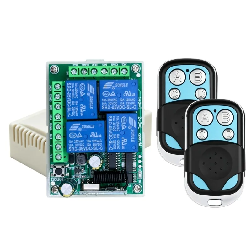 433Mhz Universal Wireless Remote Control Switch DC12V 4CH Relay Receiver Module and 4-Channel RF 433 Mhz Transmitter For Light/ - Image 15