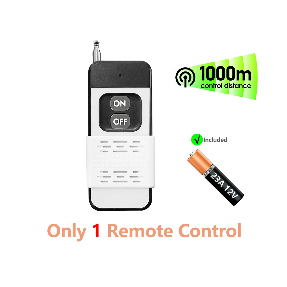 433MHz High Power Switch IP65 WaterProof RF Wireless Remote Control Switch Transmit 1000M DC 12V 24V 36V for Water Pump Lamp Fan - Image 9