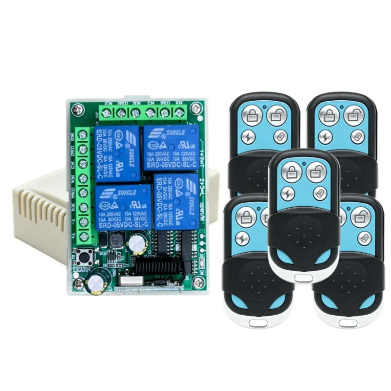 433Mhz Universal Wireless Remote Control Switch DC12V 4CH Relay Receiver Module and 4-Channel RF 433 Mhz Transmitter For Light/ - Image 19