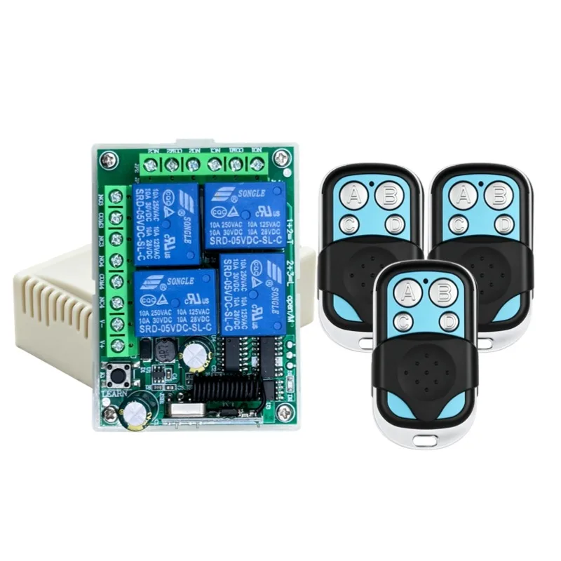 433Mhz Universal Wireless Remote Control Switch DC12V 4CH Relay Receiver Module and 4-Channel RF 433 Mhz Transmitter For Light/ - Image 13