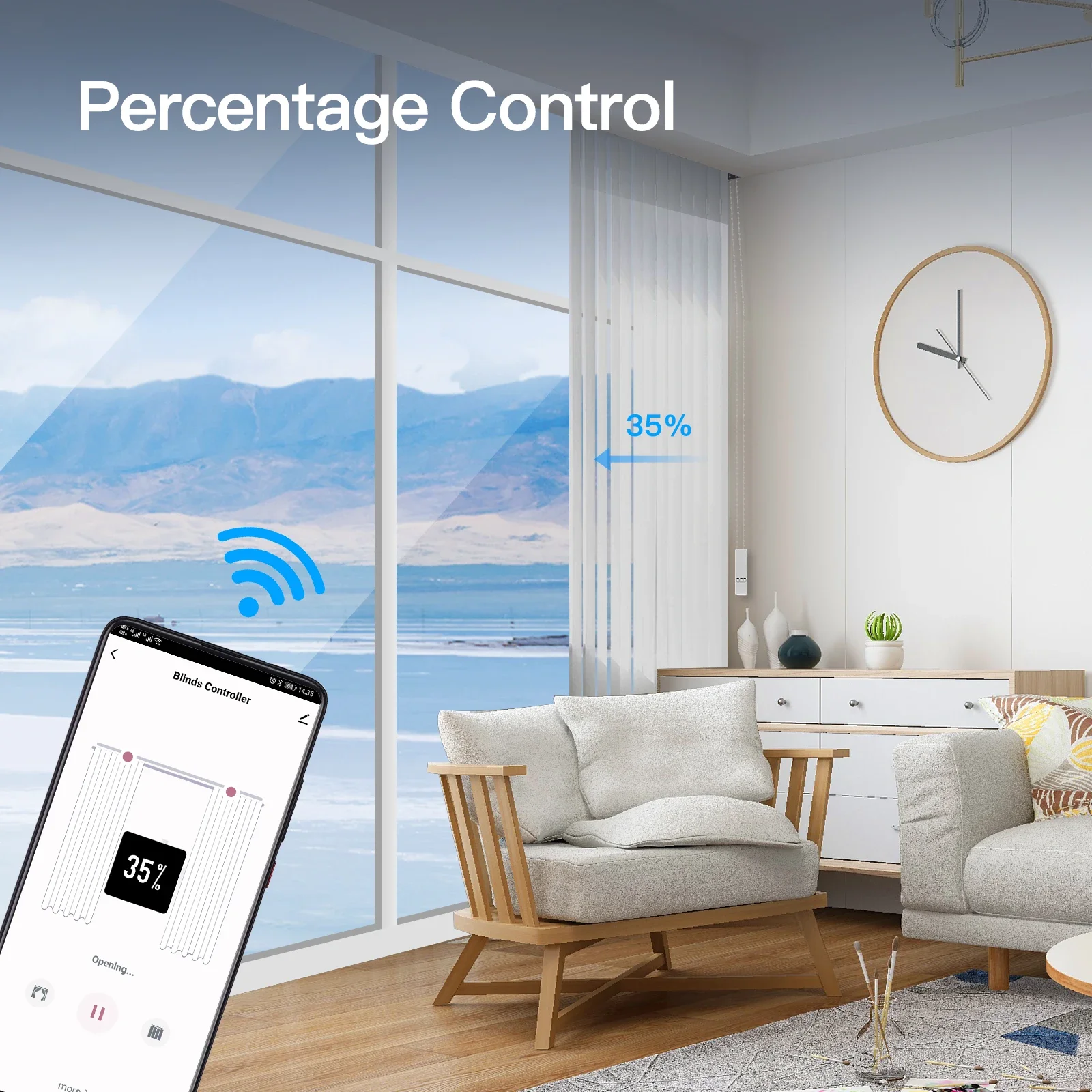MOES Tuya WiFi Smart Motor Electric Chain Roller Blinds Shade Shutter Drive RF Remote Kit Smart Life App via Alexa/Google - Image 5