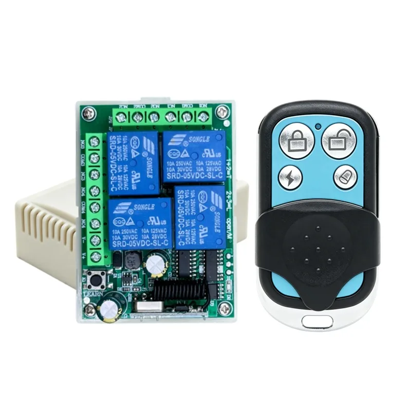 433Mhz Universal Wireless Remote Control Switch DC12V 4CH Relay Receiver Module and 4-Channel RF 433 Mhz Transmitter For Light/ - Image 12