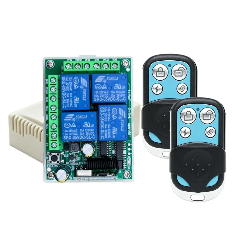 433Mhz Universal Wireless Remote Control Switch DC12V 4CH Relay Receiver Module and 4-Channel RF 433 Mhz Transmitter For Light/ - Image 10