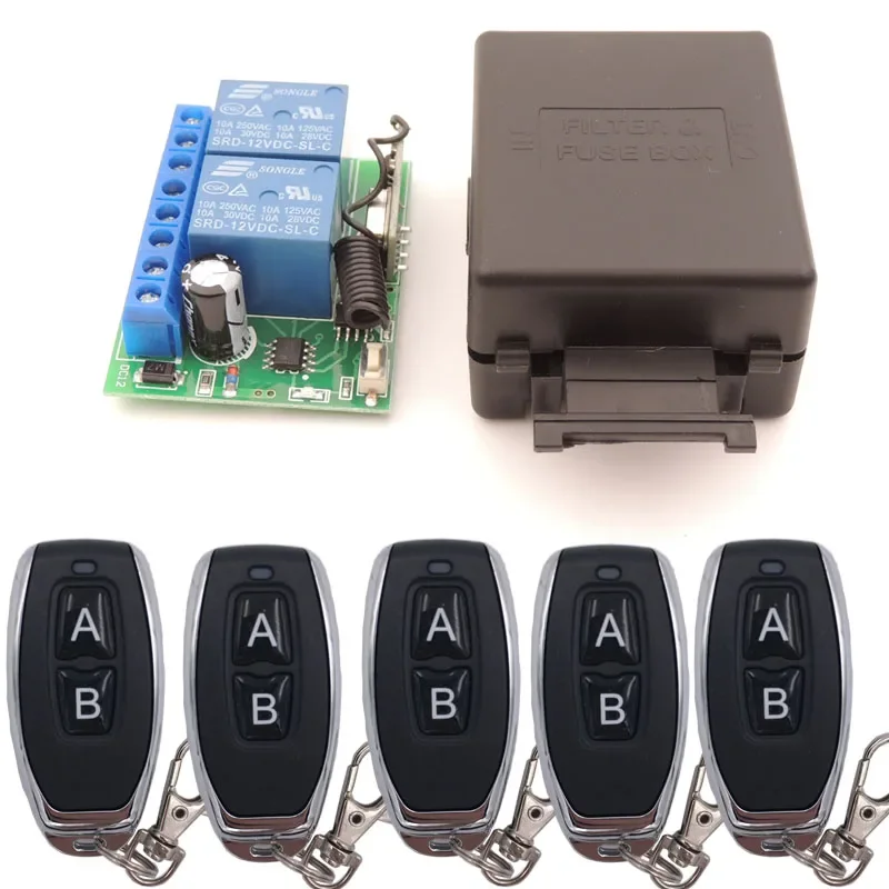 433MHz Universal Wireless Remote Control DC 12V 2CH RF Relay Receiver and Transmitter for Universal Garage Door and Gate Control - Image 9